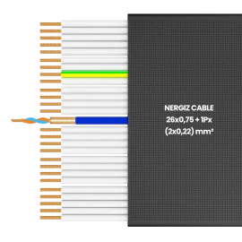 26x0.75mm2 + 1Px(2x0.22)mm2 H05VVH6-F Elevator Foiled Cable