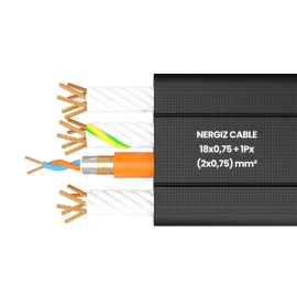 18x0.75mm2 + 1Px(2x0.75)mm2 Elevator Shielded Twisted Flexible Cable