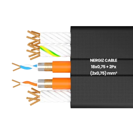 18x0.75mm2 + 2Px(2x0.75)mm2 Elevator Shielded Twisted Flexible Cable