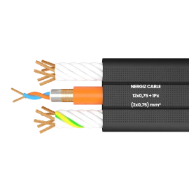 12x0.75mm2 + 1Px(2x0.75)mm2 Elevator Shielded Twisted Flexible Cable