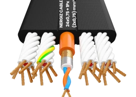 24x0.75mm2 + 1Px(2x0.22)mm2 Elevator Shielded Twisted Flexible Cable