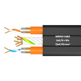 6x0.75mm2 + 2P(2x0.22)mm2 Elevator Shielded Twisted Flexible Cable