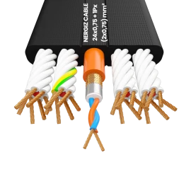 24x0.75mm2 + 1Px(2x0.22)mm2 Elevator Shielded Twisted Flexible Cable