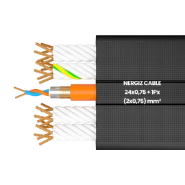 24x0.75mm2 + 1Px(2x0.22)mm2 Elevator Shielded Twisted Flexible Cable