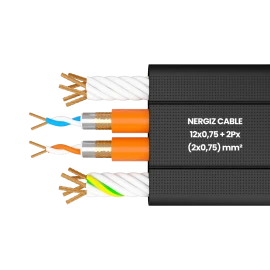 12x0.75mm2 + 2Px(2x0.22)mm2 Elevator Shielded Twisted Flexible Cable