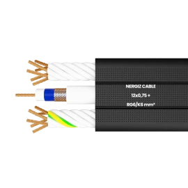 12x0.75mm2 + RG6 Elevator Flat Flexible Coaxial Cable