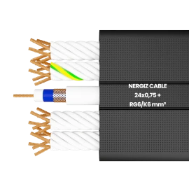 24x0.75mm2 + RG6 Elevator Flat Flexible Coaxial Cable