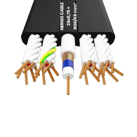 24x0.75mm2 + RG6 Elevator Flat Flexible Coaxial Cable